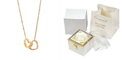 Flower Rose Gift Box Creative Rotating Rose Jewelry Box Gift