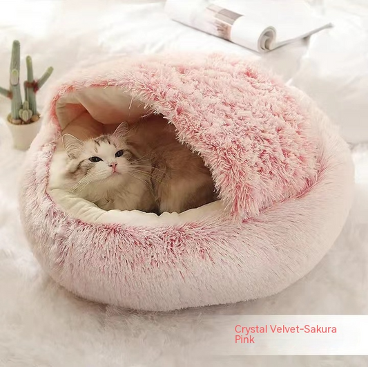 2-in-1 Dog and Cat Winter Bed