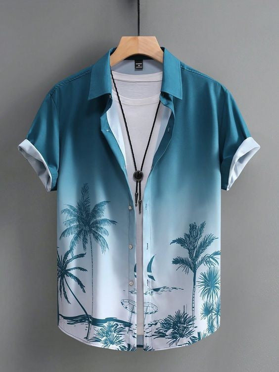 Herrenhemd Heißer Verkauf In Heißverkauften Blumendruck Hawaiian Beach Degrees