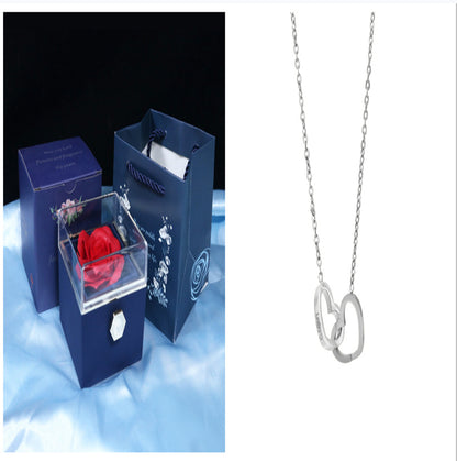 Flower Rose Gift Box Creative Rotating Rose Jewelry Box Gift