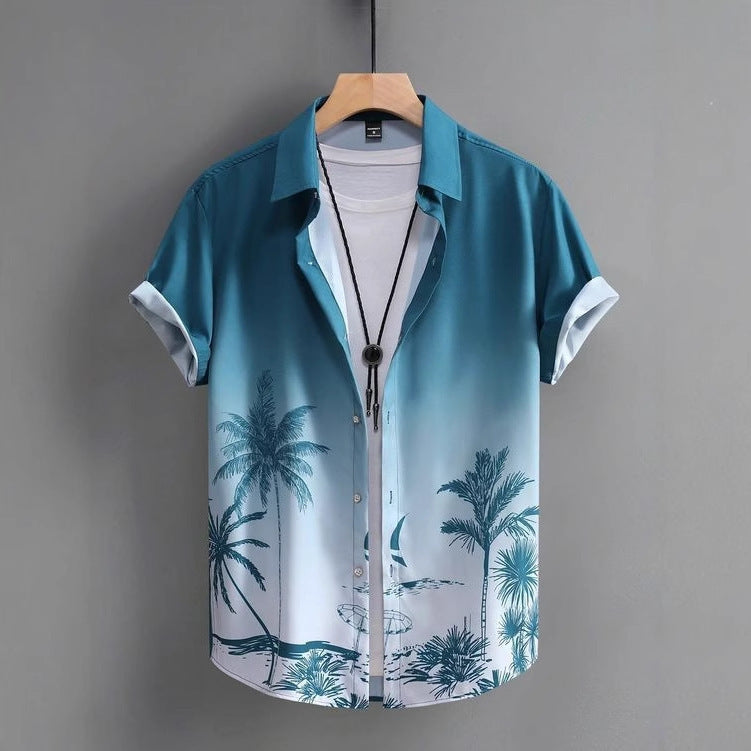 Herrenhemd Heißer Verkauf In Heißverkauften Blumendruck Hawaiian Beach Degrees