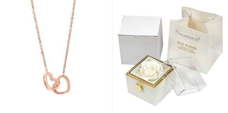 Flower Rose Gift Box Creative Rotating Rose Jewelry Box Gift