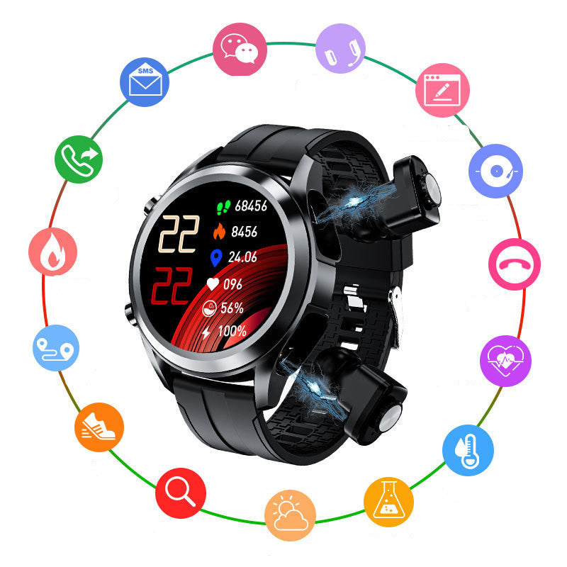Herren Bluetooth Headset Combo Herzfrequenz Blutdruck Sport Technologie Smart Watch