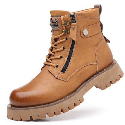 Hohe, höhenverstellbare Herrenstiefel aus Samt mit Thermo-Innenfutter