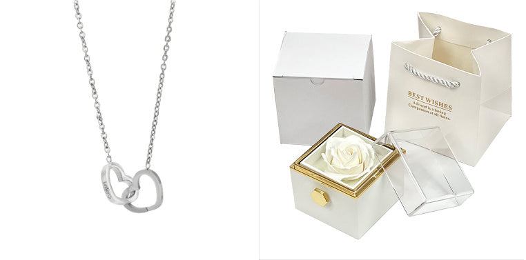 Flower Rose Gift Box Creative Rotating Rose Jewelry Box Gift