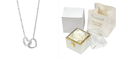 Flower Rose Gift Box Creative Rotating Rose Jewelry Box Gift