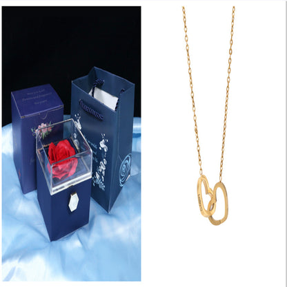 Flower Rose Gift Box Creative Rotating Rose Jewelry Box Gift