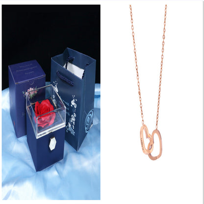 Flower Rose Gift Box Creative Rotating Rose Jewelry Box Gift
