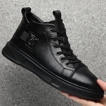 High-Top Herrenschuhe Winter Herren Lederschuhe Leder Casual